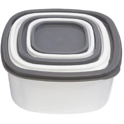 Conservation Alimentaire<Gifi Boîte alimentaire transparente couvercle gris et blanc x5