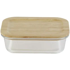 Conservation Alimentaire<Gifi Boîte alimentaire verre avec couvercle bambou