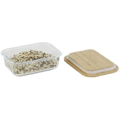 Conservation Alimentaire<Gifi Boîte alimentaire verre avec couvercle bambou