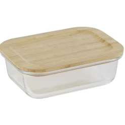 Conservation Alimentaire<Gifi Boîte alimentaire verre avec couvercle bambou