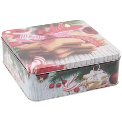 Conservation Alimentaire<Gifi Boîte carrée en métal pour gâteaux de Noël