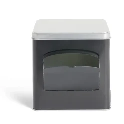 Conservation Alimentaire<Gifi Boîte conservation avec ouverture métal noir et gris 14,5x14,5x14,5cm