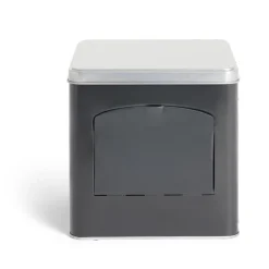Conservation Alimentaire<Gifi Boîte conservation avec ouverture métal noir et gris 14,5x14,5x14,5cm