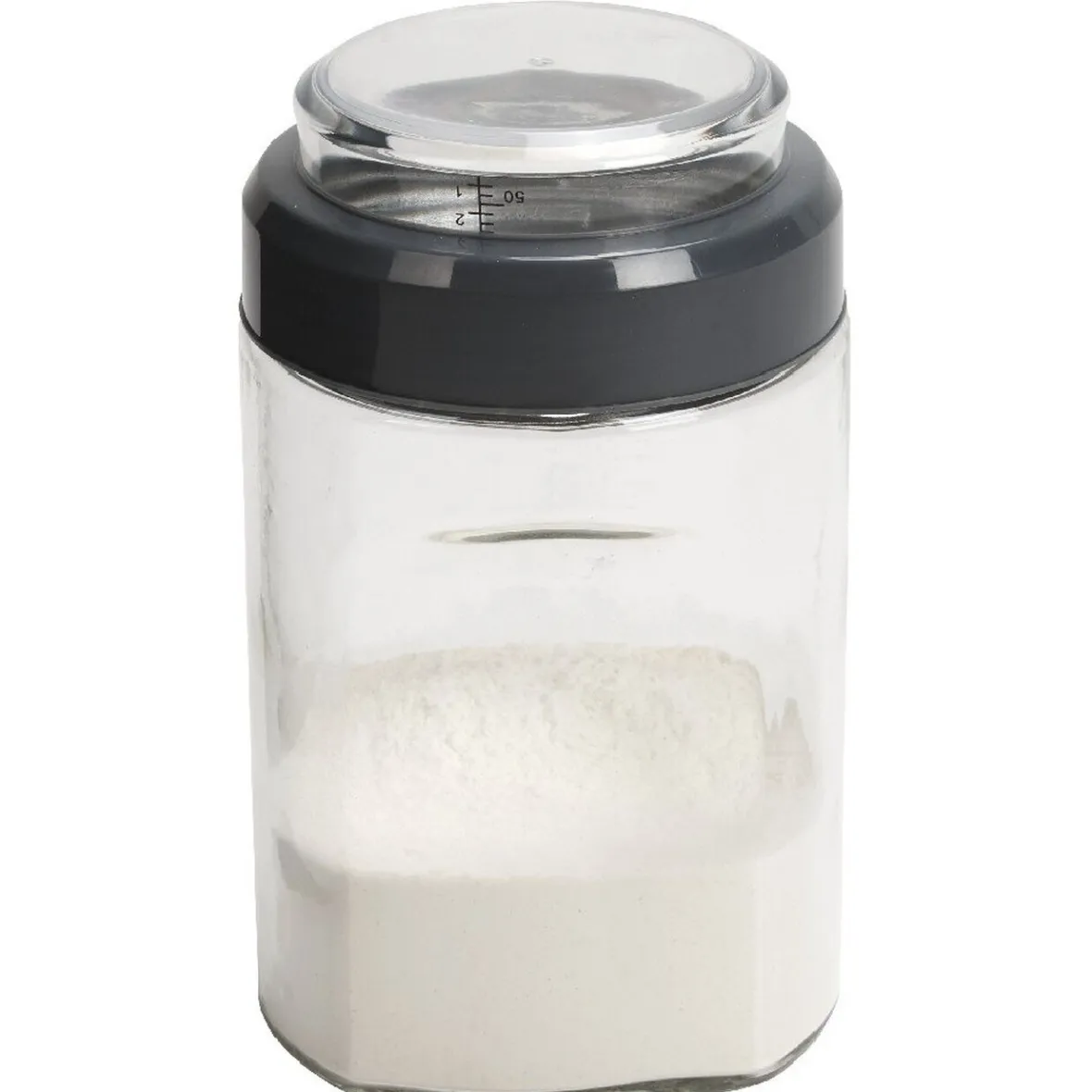 Gifi Boîte conservation verre 2 en 1 couvercle mesureur| Vaisselle Et Accessoires De Table