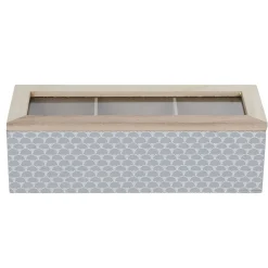 Conservation Alimentaire<Gifi Boîte déco 3 compartiments à fenêtre gris blanc