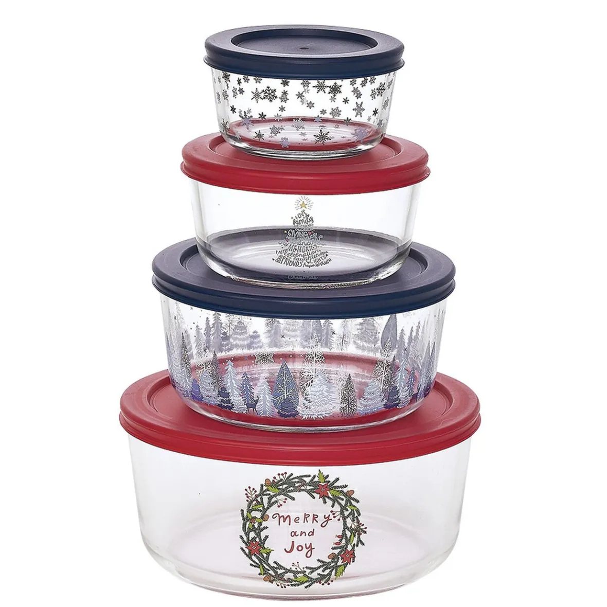 Gifi Boîte de conservation en verre x4| Vaisselle Et Accessoires De Table