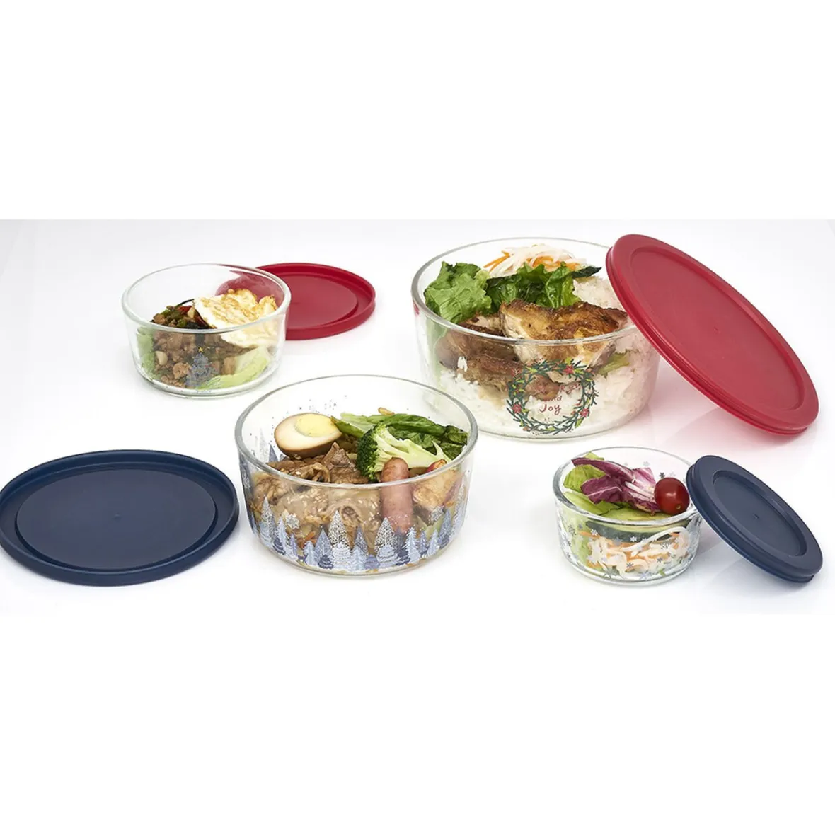 Gifi Boîte de conservation en verre x4| Vaisselle Et Accessoires De Table