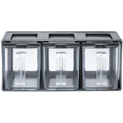 Gifi Boîte de cuisine 3 compartiments avec poignée| Vaisselle Et Accessoires De Table