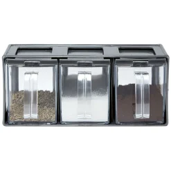 Gifi Boîte de cuisine 3 compartiments avec poignée| Vaisselle Et Accessoires De Table