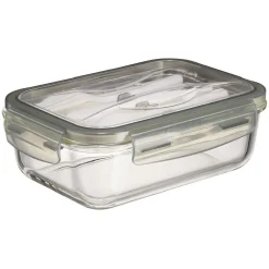 Conservation Alimentaire<Gifi Boîte Lunchbox en verre avec couverts en plastique 1,2L