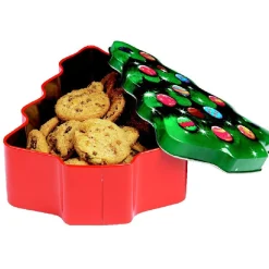 Gifi Boîte métal sapin de Noël| Vaisselle Et Accessoires De Table