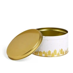 Conservation Alimentaire<Gifi Boîte ronde en métal blanc et doré Ø13,5xH7cm