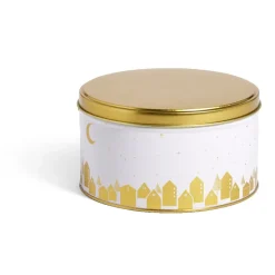 Conservation Alimentaire<Gifi Boîte ronde en métal blanc et doré Ø13,5xH7cm