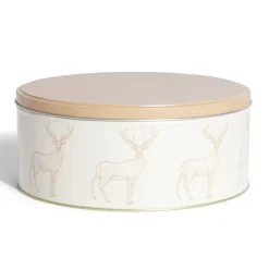 Conservation Alimentaire<Gifi Boîte ronde en métal Ø22cm motif cerf beige et orange
