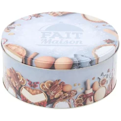 Conservation Alimentaire<Gifi Boîte ronde en métal pour gâteaux de Noël