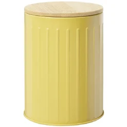Conservation Alimentaire<Gifi Boîte ronde métal embossée avec couvercle bambou Ø10xH13,5cm