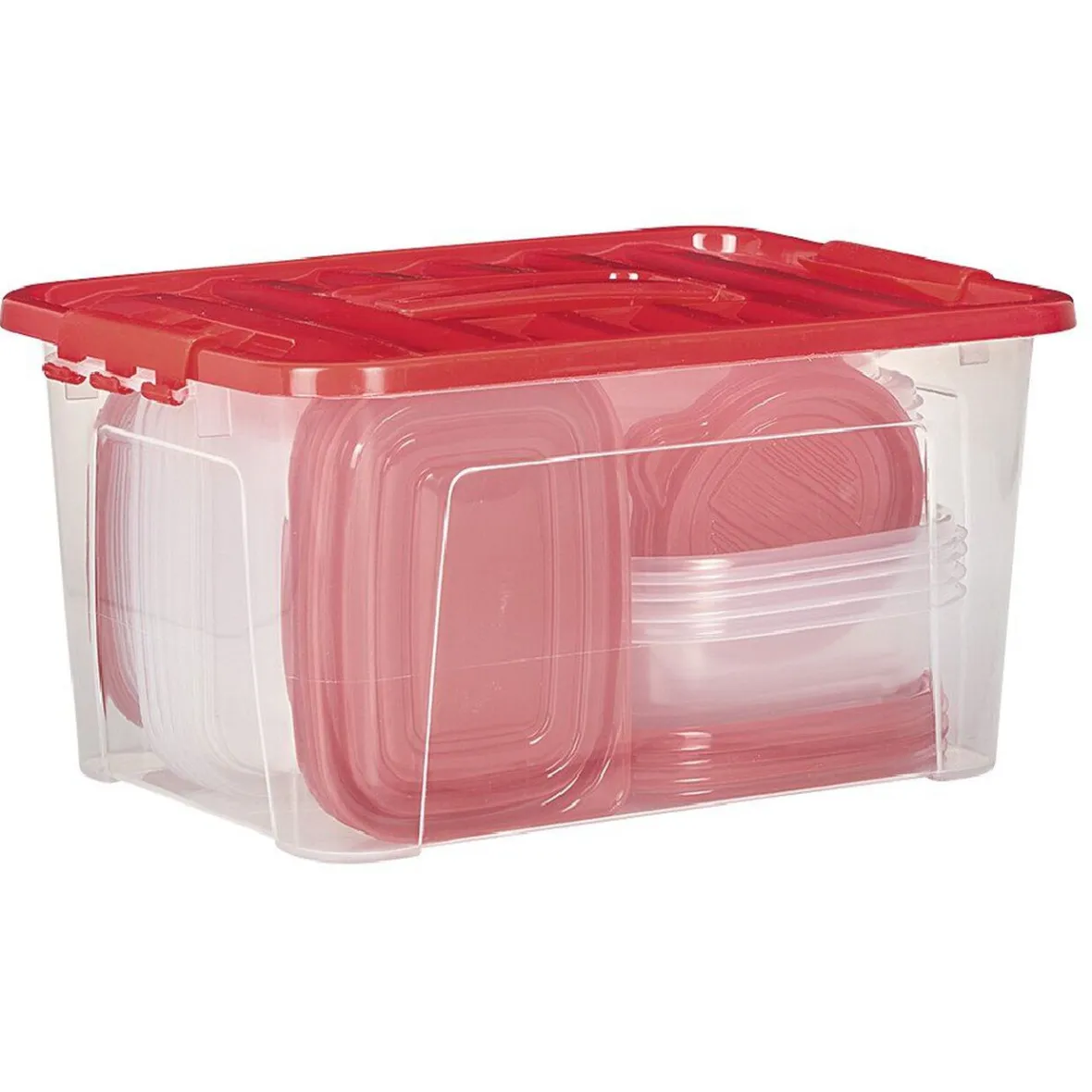 Vaisselle Et Accessoires De Table<Gifi Boîtes alimentaire transparente avec couvercle bleu ou rouge x27