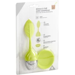 Gifi Boule à thé avec poignée et coupelle vert| Vaisselle Et Accessoires De Table