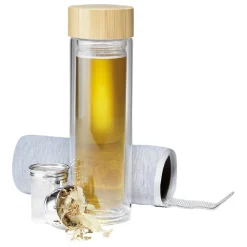 Gifi Bouteille à thé isotherme avec housse 330 ml| Vaisselle Et Accessoires De Table
