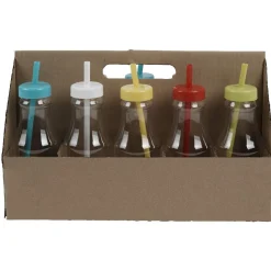 Gifi Bouteille en plastique avec paille colorée x10| Vaisselle Et Accessoires De Table