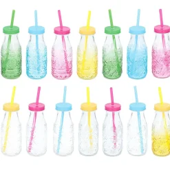Gifi Bouteille en verre avec paille 320 ml| Vaisselle Et Accessoires De Table