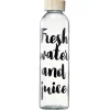 Gifi Bouteille en verre inscription noire avec bouchon en bambou 730 ml| Vaisselle Et Accessoires De Table