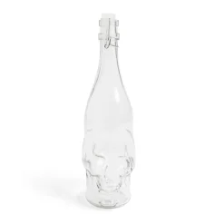 Gifi Bouteille Halloween 1L en verre forme tête de mort noire| Vaisselle Et Accessoires De Table
