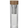 Conservation Alimentaire<Gifi Bouteille infuseur double paroi en verre avec bouchon en bambou
