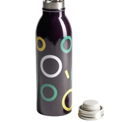 Conservation Alimentaire<Gifi Bouteille isotherme acier noir motif rond 500ml Ø6,7xH21,8cm