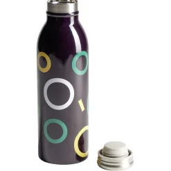 Conservation Alimentaire<Gifi Bouteille isotherme acier noir motif rond 500ml Ø6,7xH21,8cm