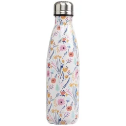 Conservation Alimentaire<Gifi Bouteille isotherme inox blanc motif fleur multicolore 500 ml