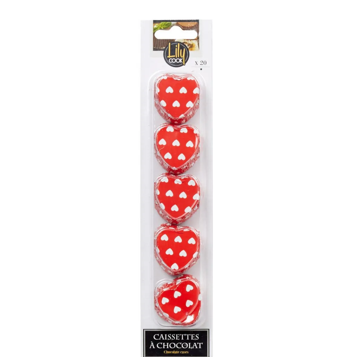 Cuisson<Gifi Caissette à chocolat forme coeur x20