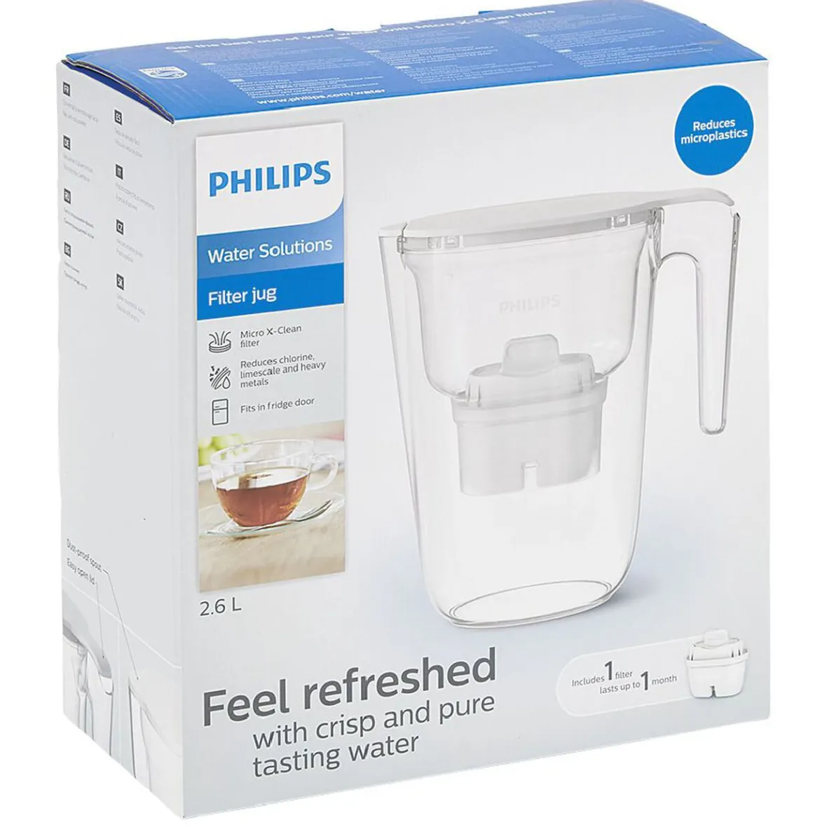 Gifi Carafe filtrante Philips Micro X-Clean 2,6 L + 1 filtre| Vaisselle Et Accessoires De Table
