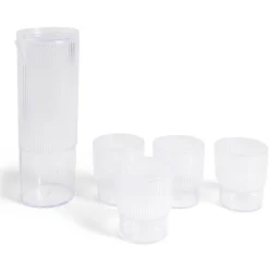 Vaisselle Et Accessoires De Table<Gifi Carafe 1,1L + 4 verres 300mL polystyrène et silicone transparent