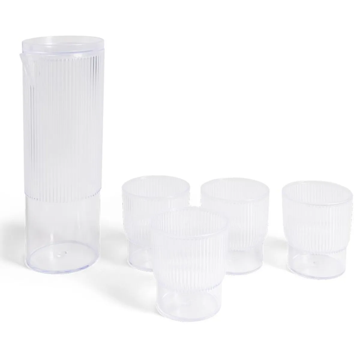 Vaisselle Et Accessoires De Table<Gifi Carafe 1,1L + 4 verres 300mL polystyrène et silicone transparent