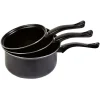 Cuisson<Gifi Casserole acier noir - Lot de 3 - Tous feux sauf induction