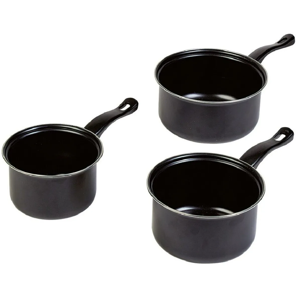 Cuisson<Gifi Casserole acier noir - Lot de 3 - Tous feux sauf induction