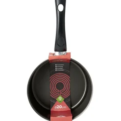 Cuisson<Gifi Casserole aluminium antiadhésive noir et rouge Ø 20 cm