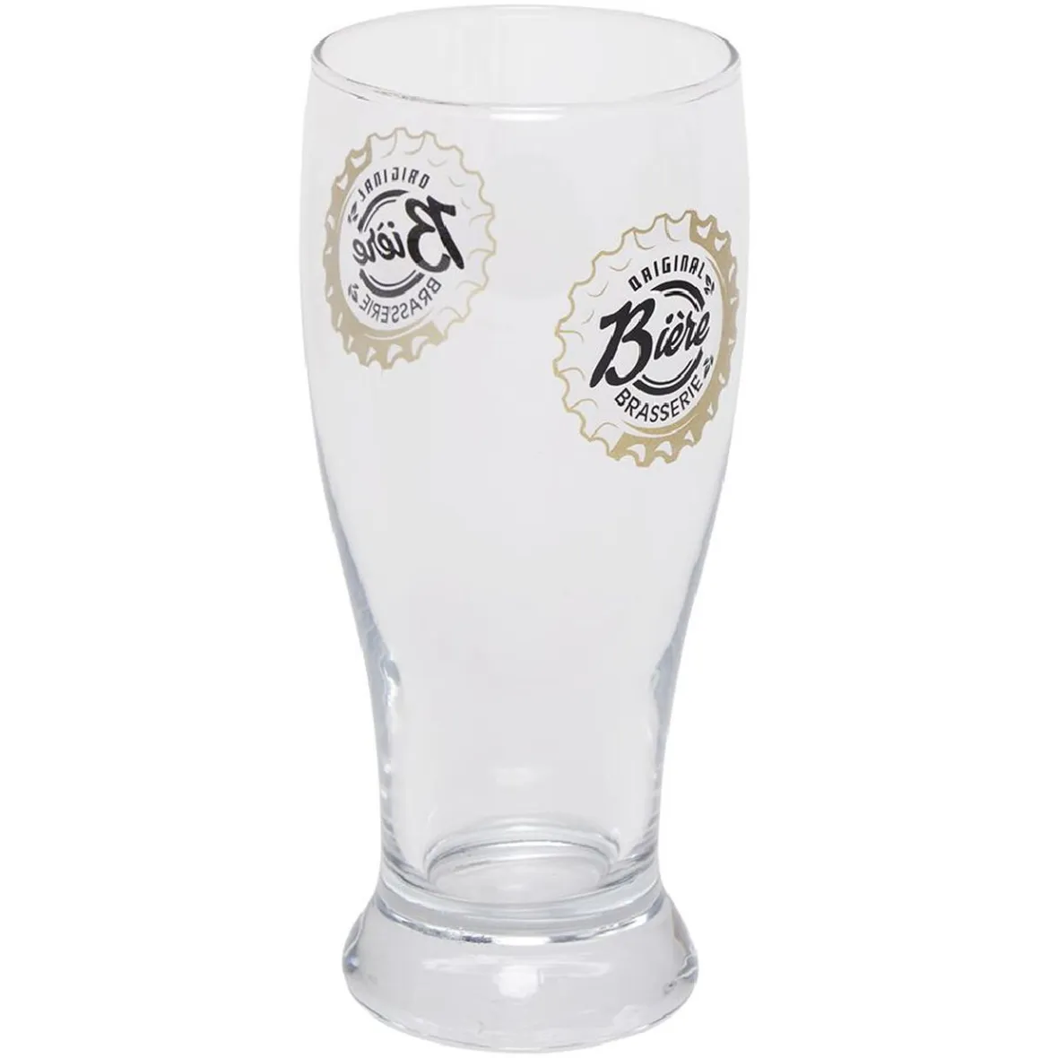Gifi Chope à bière en verre transparent avec inscription 48 cl x2| Vaisselle Et Accessoires De Table