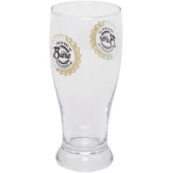 Gifi Chope à bière en verre transparent avec inscription 48 cl x2| Vaisselle Et Accessoires De Table
