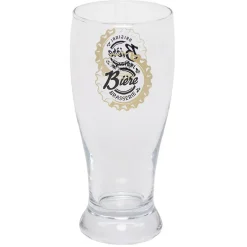 Gifi Chope à bière en verre transparent avec inscription 48 cl x2| Vaisselle Et Accessoires De Table