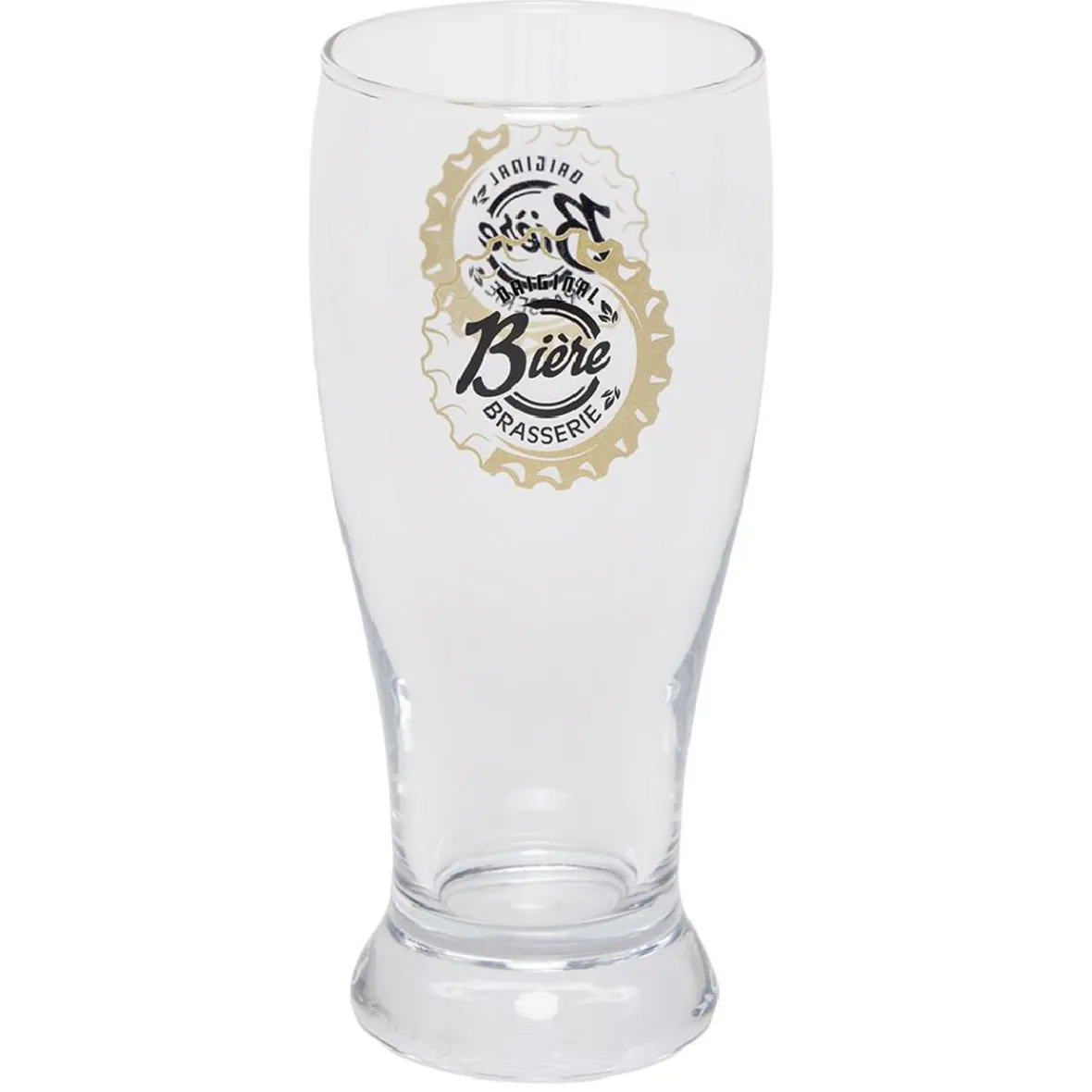 Gifi Chope à bière en verre transparent avec inscription 48 cl x2| Vaisselle Et Accessoires De Table