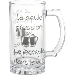 Vaisselle Et Accessoires De Table<Gifi Chope à bière verre transparent inscription Champion de levée de coude
