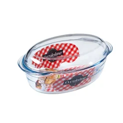 Cuisson<Gifi Cocotte ovale en verre transparent 4 L