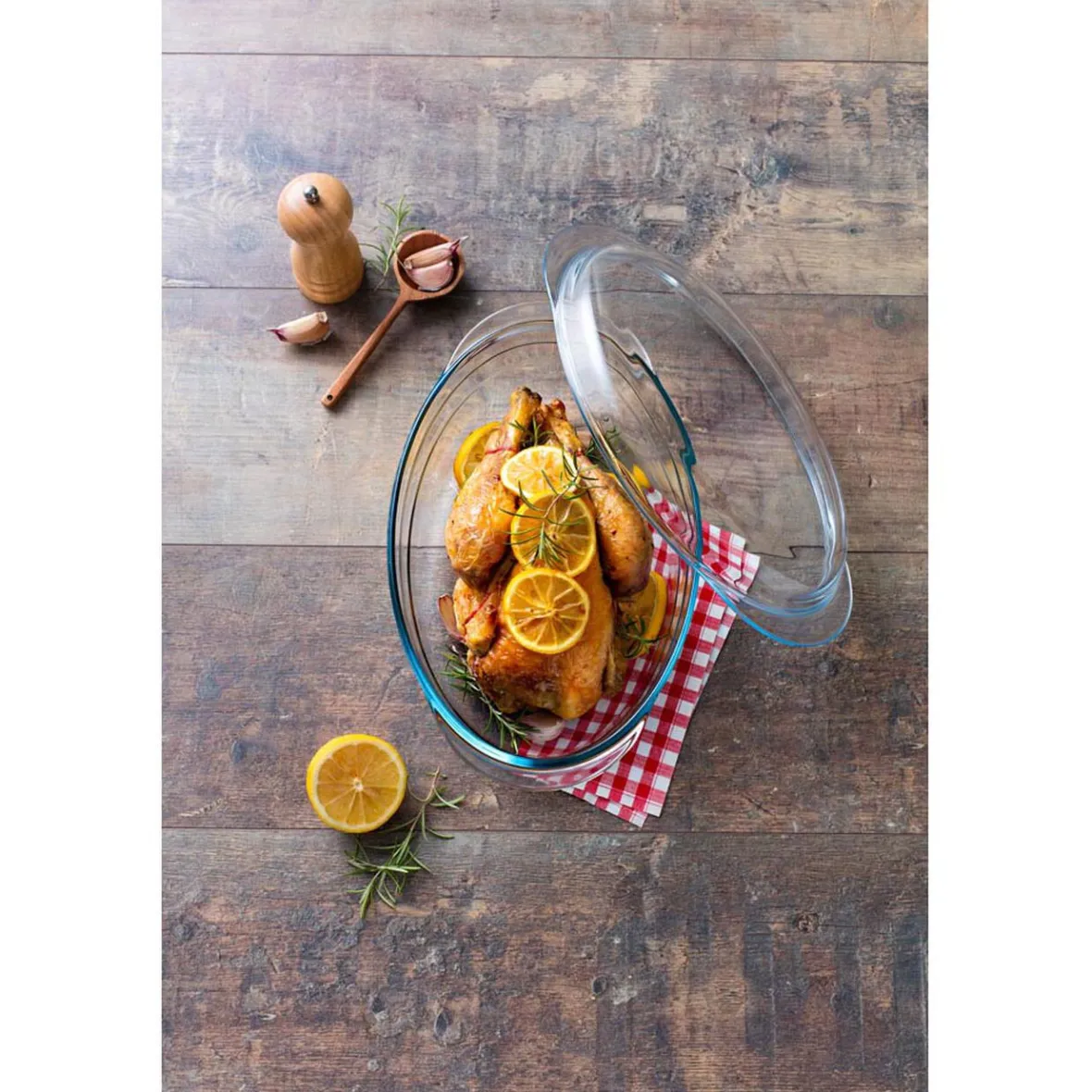 Cuisson<Gifi Cocotte ovale en verre transparent 4 L