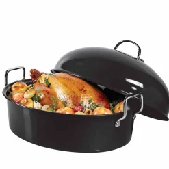 Cuisson<Gifi Cocotte ovale XXL en fonte d'acier spécial volailles