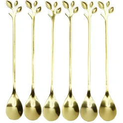 Gifi Coffret 6 petites cuillères inox doré| Vaisselle Et Accessoires De Table