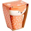 Gifi Coffret bol et mug en porcelaine renard orange| Vaisselle Et Accessoires De Table