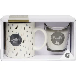 Gifi Coffret bougie avec mug porcelaine| Vaisselle Et Accessoires De Table