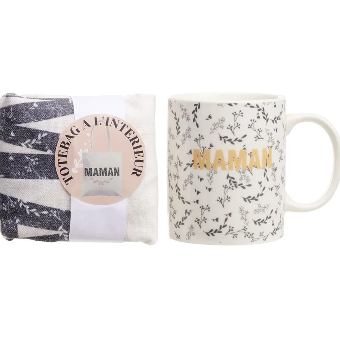 Gifi Coffret cadeau Maman Mug + Tote bag| Vaisselle Et Accessoires De Table